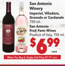 Vallarta Supermarkets San Antonio Winery Imperial, Villadoro, Granada or Cardanale offer