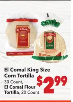 Vallarta Supermarkets El Comal King Size Corn Tortilla offer