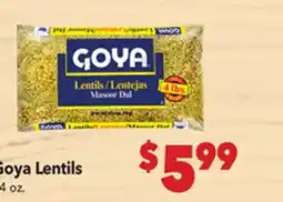 Vallarta Supermarkets Goya Lentils offer