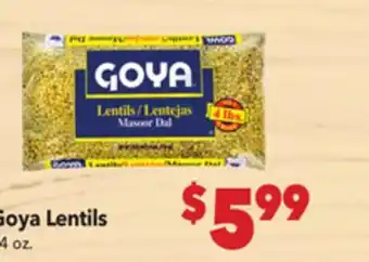 Vallarta Supermarkets Goya Lentils offer