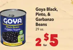 Vallarta Supermarkets Goya Black, Pinto, & Garbanzo Beans offer