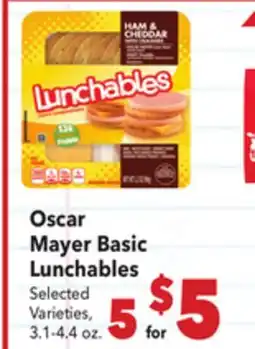 Vallarta Supermarkets Oscar Mayer Basic Lunchables offer