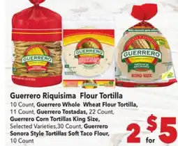 Vallarta Supermarkets Guerrero Riquisima Flour Tortilla offer