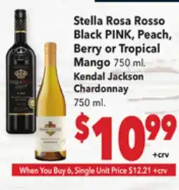 Vallarta Supermarkets Stella Rosa Rosso Black PINK, Peach, Berry or Tropical Mango offer