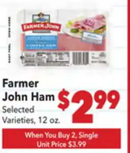 Vallarta Supermarkets Farmer John Ham offer