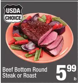 Super King Markets Beef Bottom Round Steak or Roast offer