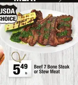 Super King Markets Beef 7 Bone Steak or Stew Meat offer