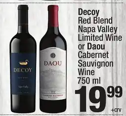 Super King Markets Decoy Red Blend Napa Valley Limited Wine or Daou Cabernet Sauvignon Wine offer