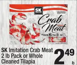 Super King Markets SK Imitation Crab Meat 2 lb Pack or Whole Cleaned Tilapia offer