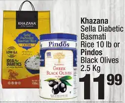 Super King Markets Khazana Sella Diabetic Basmati Rice 10 lb or Pindos Black Olives offer
