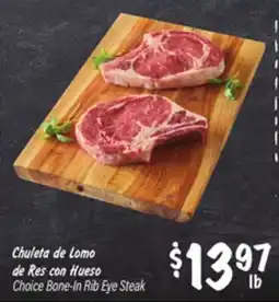 El Super Choice Bone-In Rib Eye Steak offer