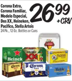 El Super Corona Extra, Corona Familiar, Modelo Especial, Dos XX, Heineken, Pacifico, Stella Artois offer