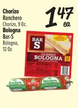 El Super Chorizo Ranchero Chorizo, 9 Oz. Bologna Bar-S Bologna, Oz 12Oz offer