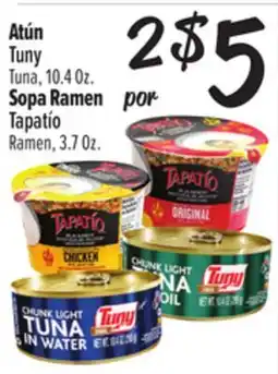 El Super Tuny Tuna, 10.4 Oz. Tapatío Ramen, 3.7 Oz offer