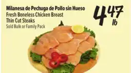 El Super Fresh Boneless Chicken Breast Thin Cut Steaks offer