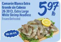 El Super 26-30Ct. Extra Large White Shrimp Headless offer