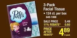 Menards 3-Pack Facial Tissue offer