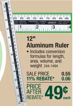 Menards 12 Aluminum Ruler offer