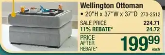 Menards Wellington Ottoman offer