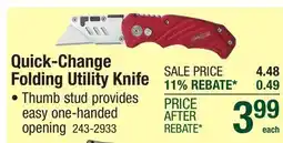 Menards Quick-Change Folding Utility Knife offer