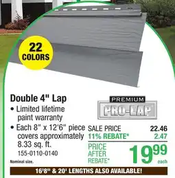 Menards Double 4 Lap offer