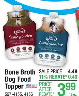 Menards Bone Broth Dog Food Topper offer