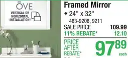 Menards Framed Mirror offer