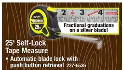 Menards Performax 25' Self-Lock Tape Measure offer