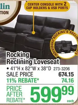 Menards Rocking Reclining Loveseat offer