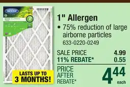 Menards 1 Allergen offer