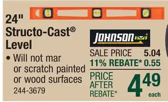 Menards 24 Structo-Cast Level offer