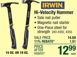 Menards Hi-Velocity Hammer offer