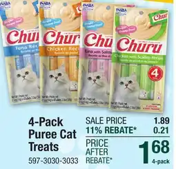 Menards 4-Pack Puree Cat Treats offer