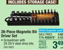 Menards 28-Piece Magnetic Bit Driver Set offer
