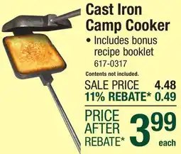 Menards Cast Iron Camp Cooker offer