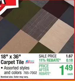Menards 18 x 36 Carpet Tile offer