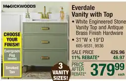 Menards Everdale Vanity with Top offer