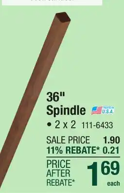 Menards 36 Spindle offer