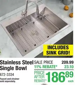 Menards Stainless Steel Single Bowl offer