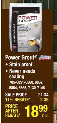 Menards Power Grout offer
