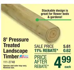 Menards 8' Pressure Treated Landscape Timber offer