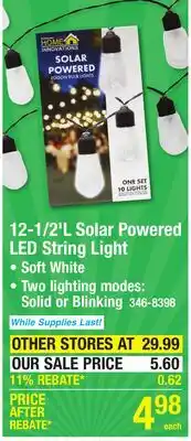 Menards 12-1/2'L Solar Powered LED String Light offer