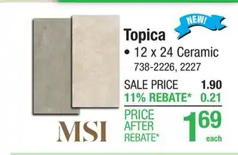 Menards Topica offer