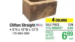 Menards Clifton Straight offer