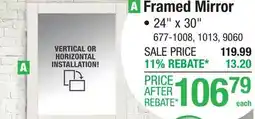Menards Framed Mirror Brighton Collection offer