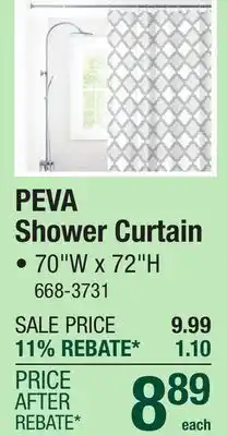 Menards PEVA Shower Curtain offer