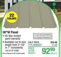 Menards 36W Panel offer