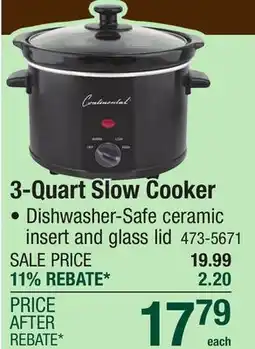 Menards 3-Quart Slow Cooker offer