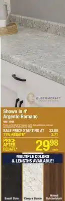 Menards 4' Argento Romano offer