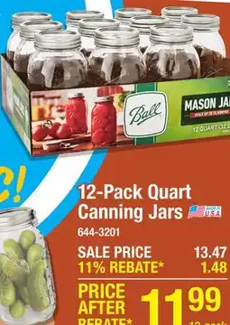 Menards 2-Pack Quart Canning Jars offer